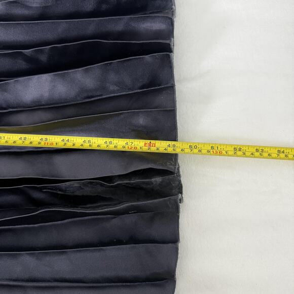 Betsy & Adam Dress Womens 14 Black Ombre Pleated Satin Maxi Evening Gown Formal - Picture 9 of 10